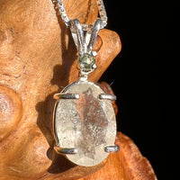 Libyan Desert Glass & Moldavite Necklace Sterling #5200-Moldavite Life