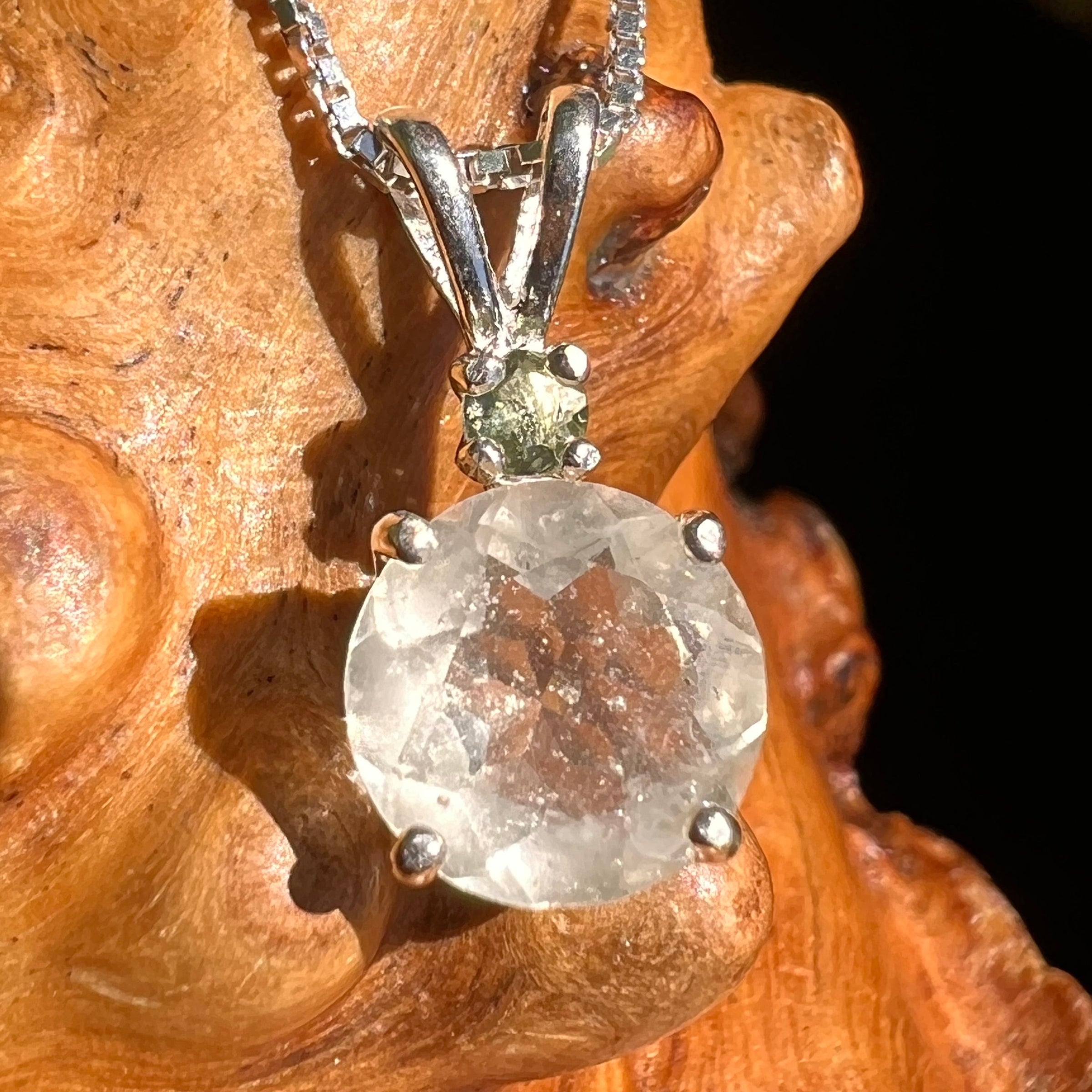 Libyan Desert Glass & Moldavite Necklace Sterling #5202-Moldavite Life