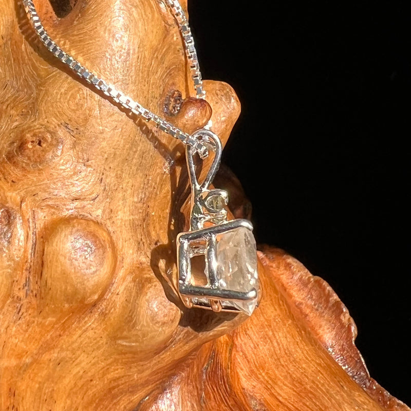 Libyan Desert Glass & Moldavite Necklace Sterling #5202-Moldavite Life