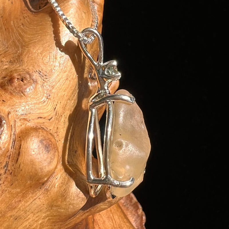 Libyan Desert Glass & Moldavite Necklace Sterling #6456-Moldavite Life