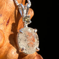 Libyan Desert Glass & Moldavite Necklace Sterling #7542-Moldavite Life