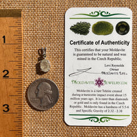 Libyan Desert Glass & Moldavite Necklace Sterling #7542-Moldavite Life