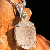 Libyan Desert Glass & Moldavite Necklace Sterling #7544-Moldavite Life