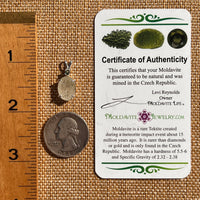Libyan Desert Glass & Moldavite Necklace Sterling #7544-Moldavite Life
