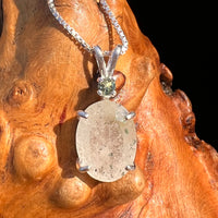Libyan Desert Glass & Moldavite Necklace Sterling #7544-Moldavite Life