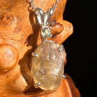 Libyan Desert Glass & Moldavite Necklace Sterling #8401-Moldavite Life