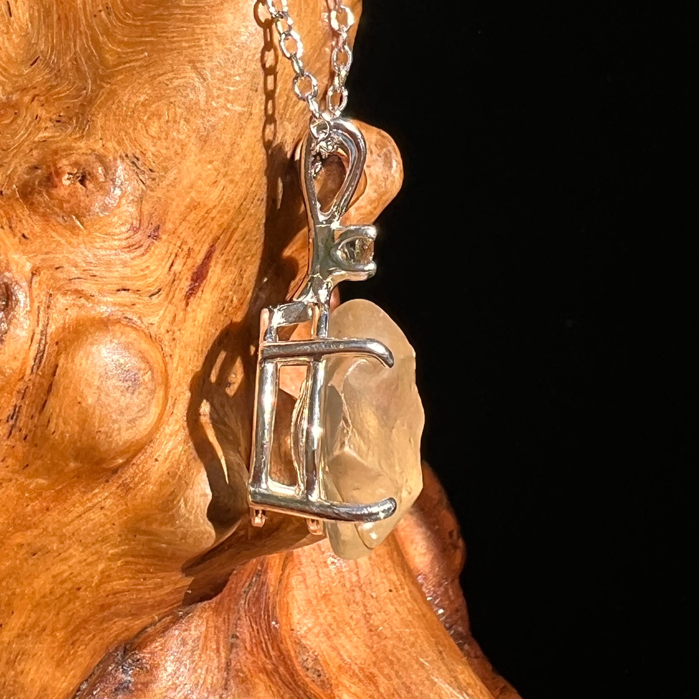 Libyan Desert Glass & Moldavite Necklace Sterling #8402-Moldavite Life