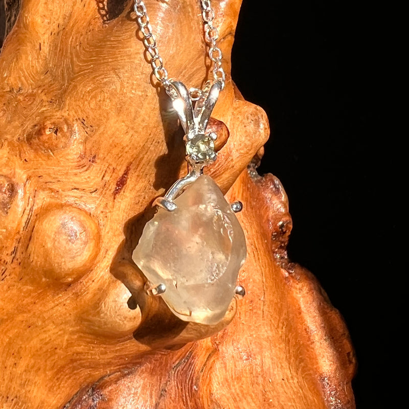 Libyan Desert Glass & Moldavite Necklace Sterling #8402-Moldavite Life