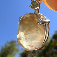 Libyan Desert Glass & Moldavite Necklace Sterling #8403-Moldavite Life