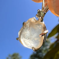 Libyan Desert Glass & Moldavite Necklace Sterling #8404-Moldavite Life