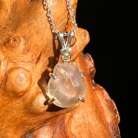 Libyan Desert Glass & Moldavite Necklace Sterling #8404-Moldavite Life