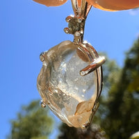 Libyan Desert Glass & Moldavite Necklace Sterling #8405-Moldavite Life