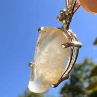 Libyan Desert Glass & Moldavite Necklace Sterling #8406-Moldavite Life