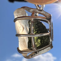 Libyan Desert Glass & Moldavite Pendant Sterling #7545-Moldavite Life