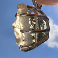 Libyan Desert Glass & Moldavite Pendant Sterling #7547-Moldavite Life