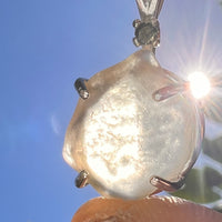 Libyan Desert Glass & Moldavite Pendant Sterling #8407-Moldavite Life