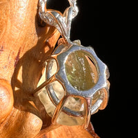 Libyan Desert Glass & Moldavite Pendant Sterling #8928-Moldavite Life