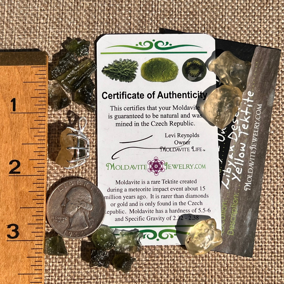 Libyan Desert Glass & Moldavite Pendant Sterling #8930-Moldavite Life
