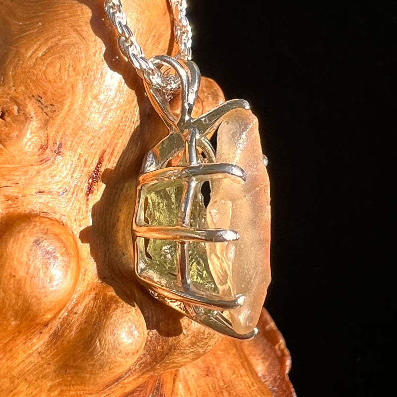 Libyan Desert Glass & Moldavite Pendant Sterling #8931-Moldavite Life