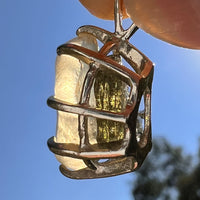 Libyan Desert Glass & Moldavite Pendant Sterling #8932-Moldavite Life