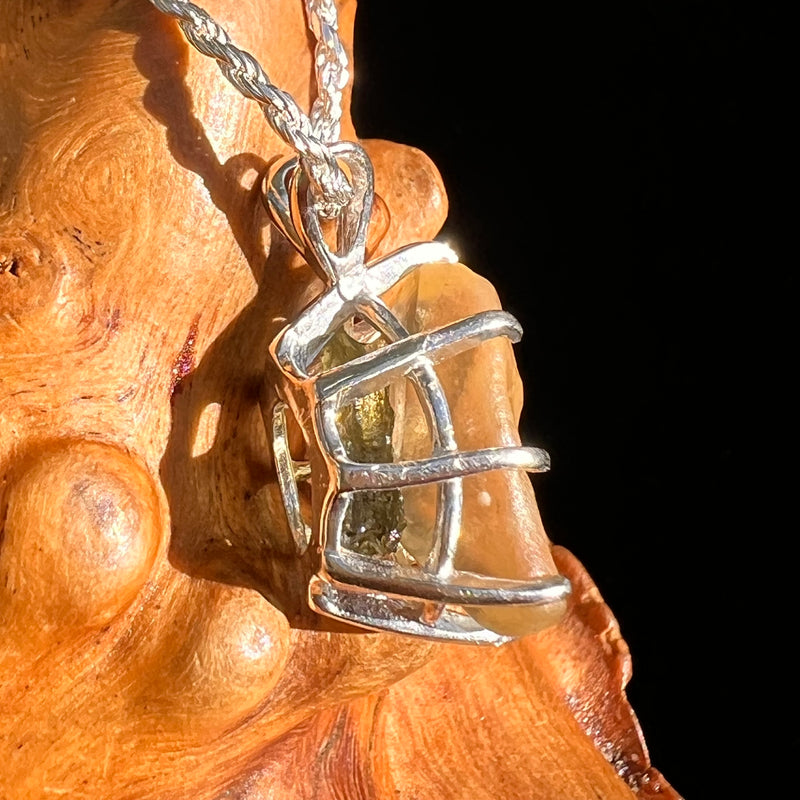 Libyan Desert Glass & Moldavite Pendant Sterling #8932-Moldavite Life