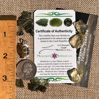 Libyan Desert Glass & Moldavite Pendant Sterling #8935-Moldavite Life