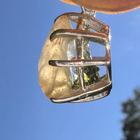 Libyan Desert Glass & Moldavite Pendant Sterling #8937-Moldavite Life