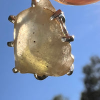 Libyan Desert Glass & Moldavite Pendant Sterling #8937-Moldavite Life