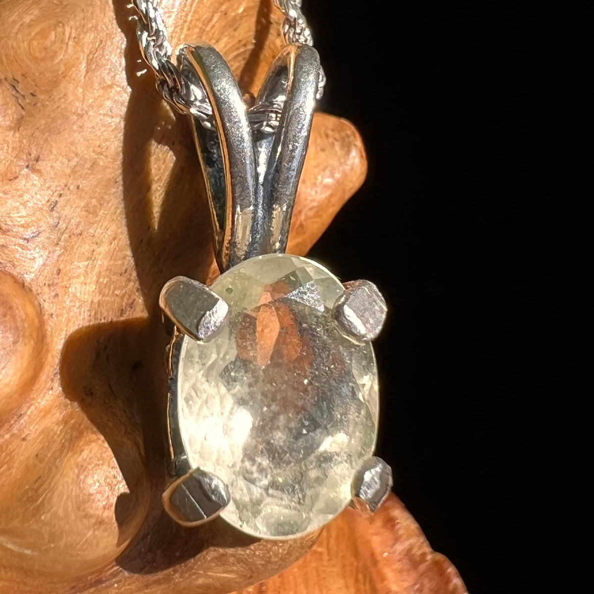 Libyan Desert Glass Pendant Sterling Silver #5181-Moldavite Life
