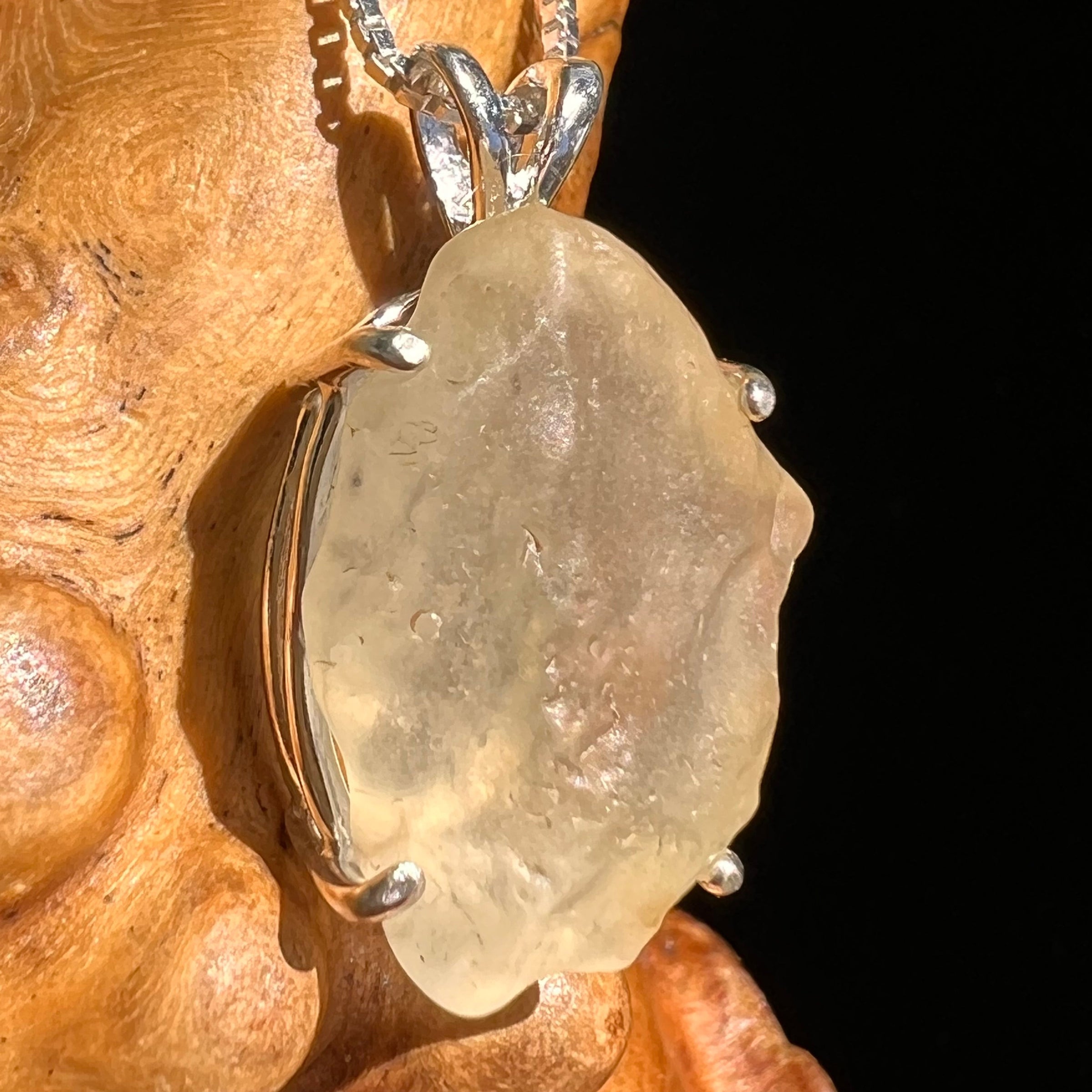 Libyan Desert Glass Pendant Sterling Silver #6274-Moldavite Life