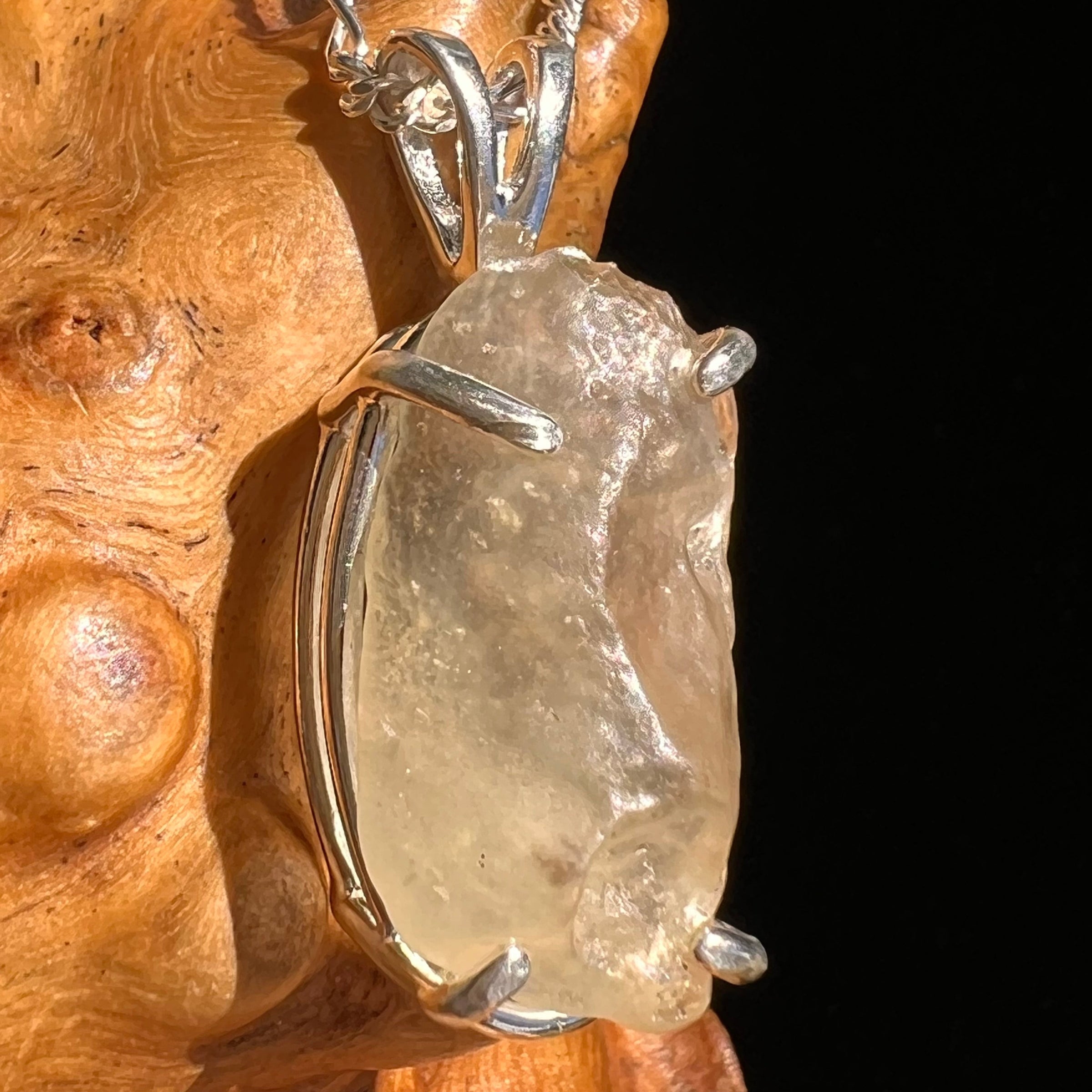 Libyan Desert Glass Pendant Sterling Silver #6275-Moldavite Life