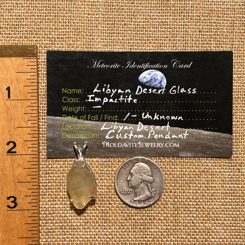 Libyan Desert Glass Pendant Sterling Silver #6276-Moldavite Life