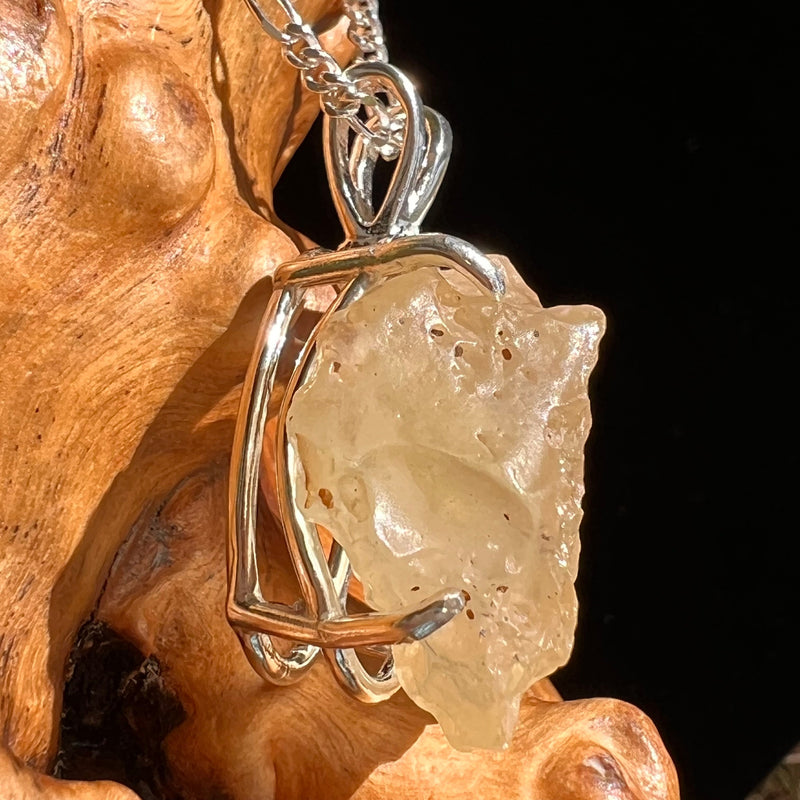 Libyan Desert Glass Pendant Sterling Silver #6277-Moldavite Life