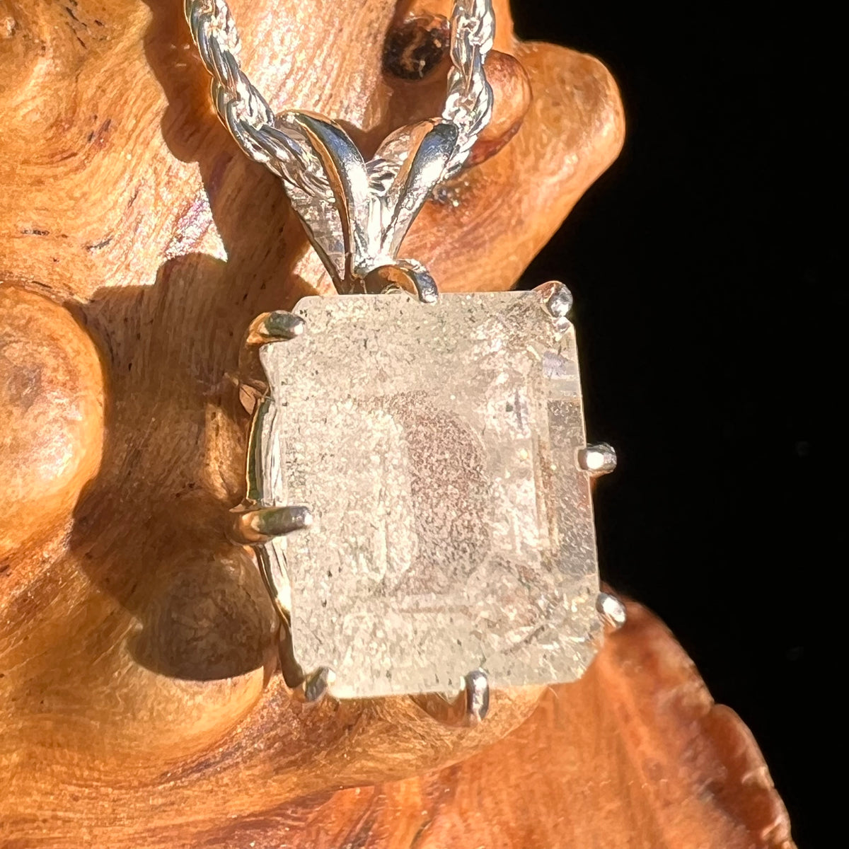 Libyan Desert Glass Pendant Sterling Silver #7291-Moldavite Life