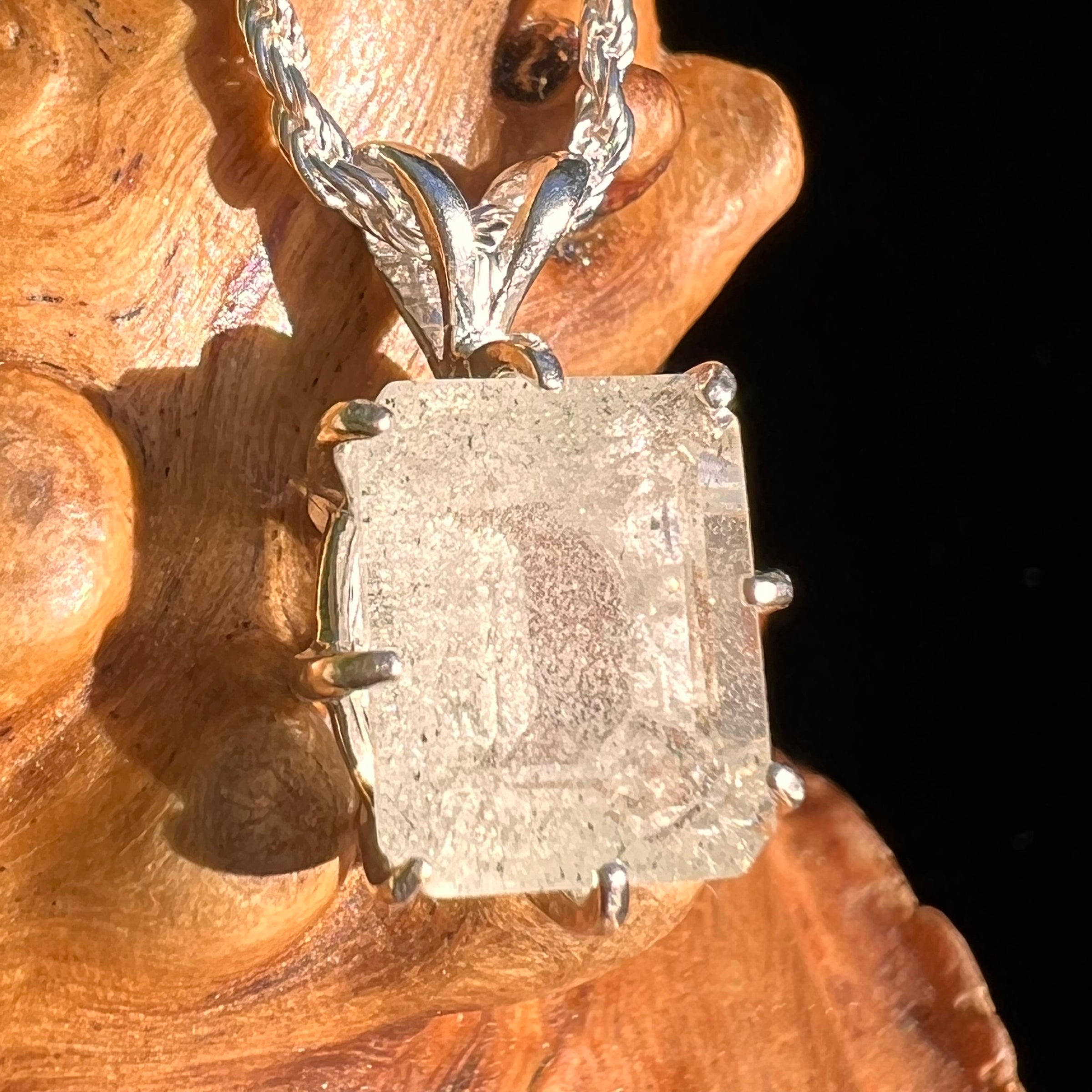 Libyan Desert Glass Pendant Sterling Silver #7291-Moldavite Life