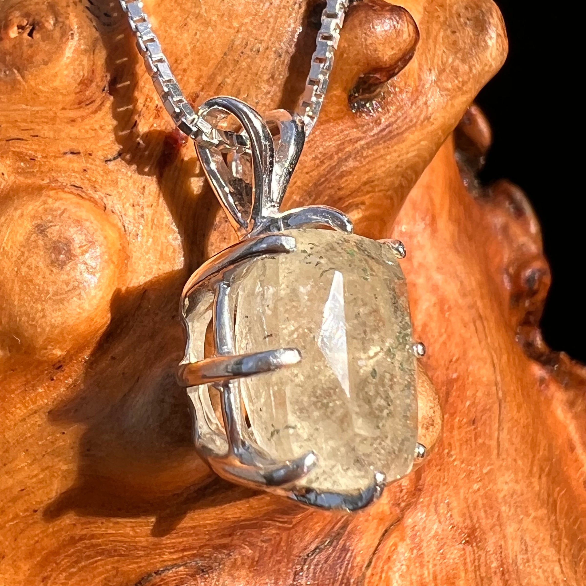 Libyan Desert Glass Pendant Sterling Silver #7548-Moldavite Life