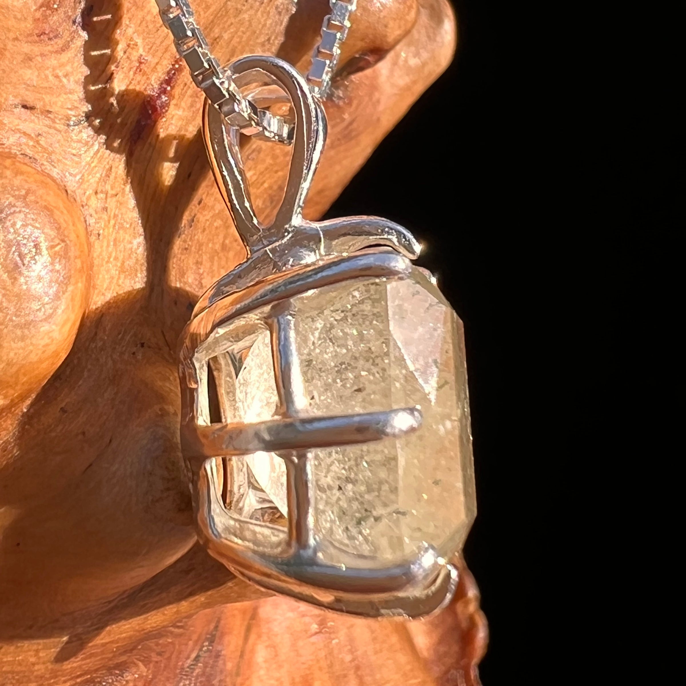 Libyan Desert Glass Pendant Sterling Silver #7548-Moldavite Life