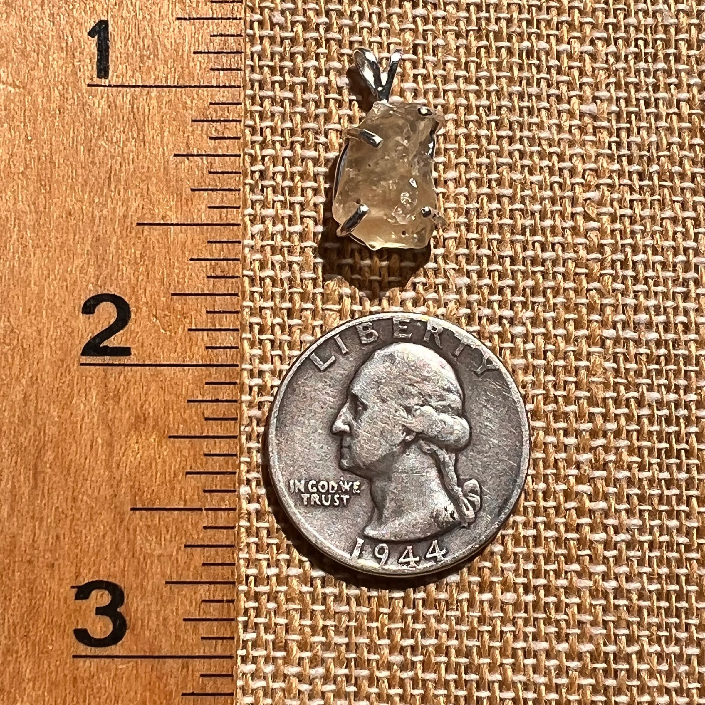Libyan Desert Glass Pendant Sterling Silver #8296-Moldavite Life