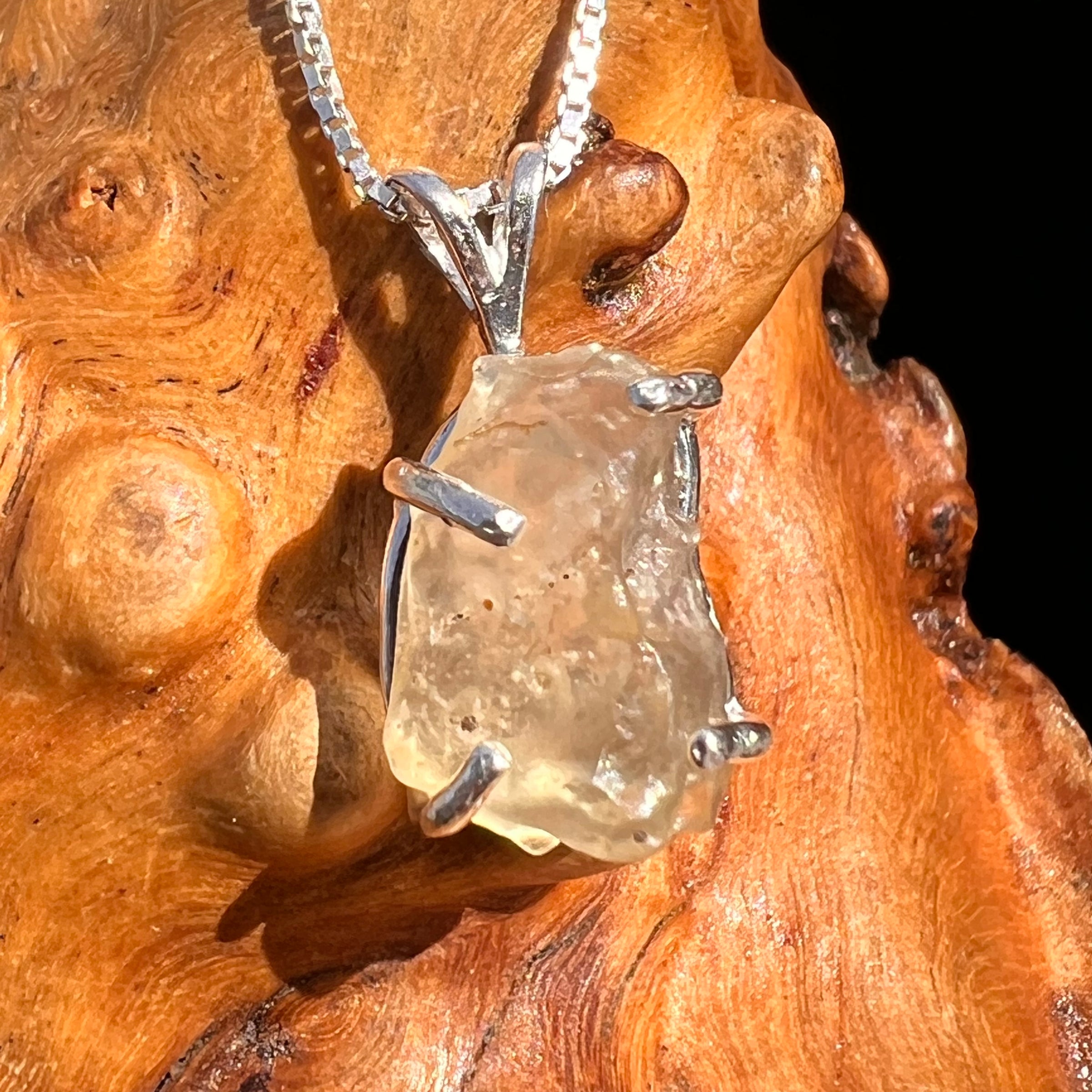 Libyan Desert Glass Pendant Sterling Silver #8296-Moldavite Life