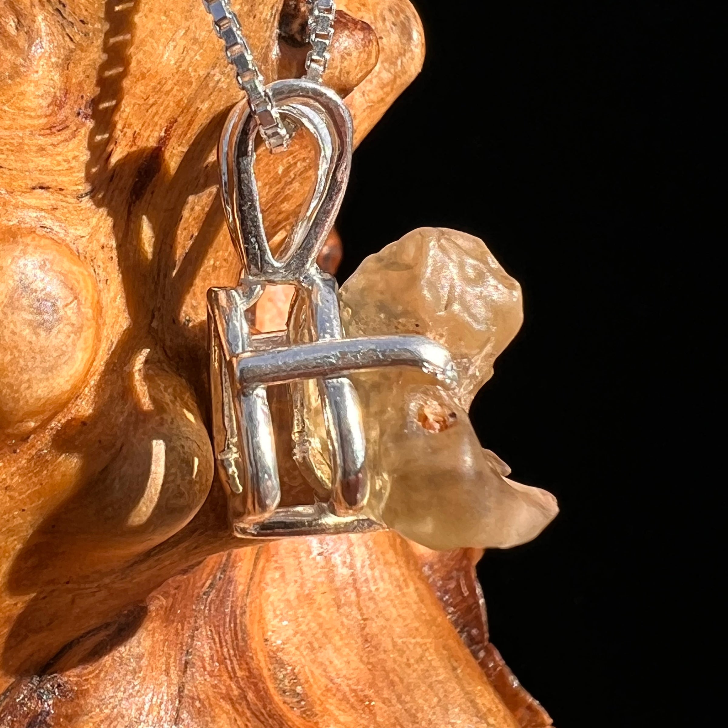Libyan Desert Glass Pendant Sterling Silver #8298-Moldavite Life