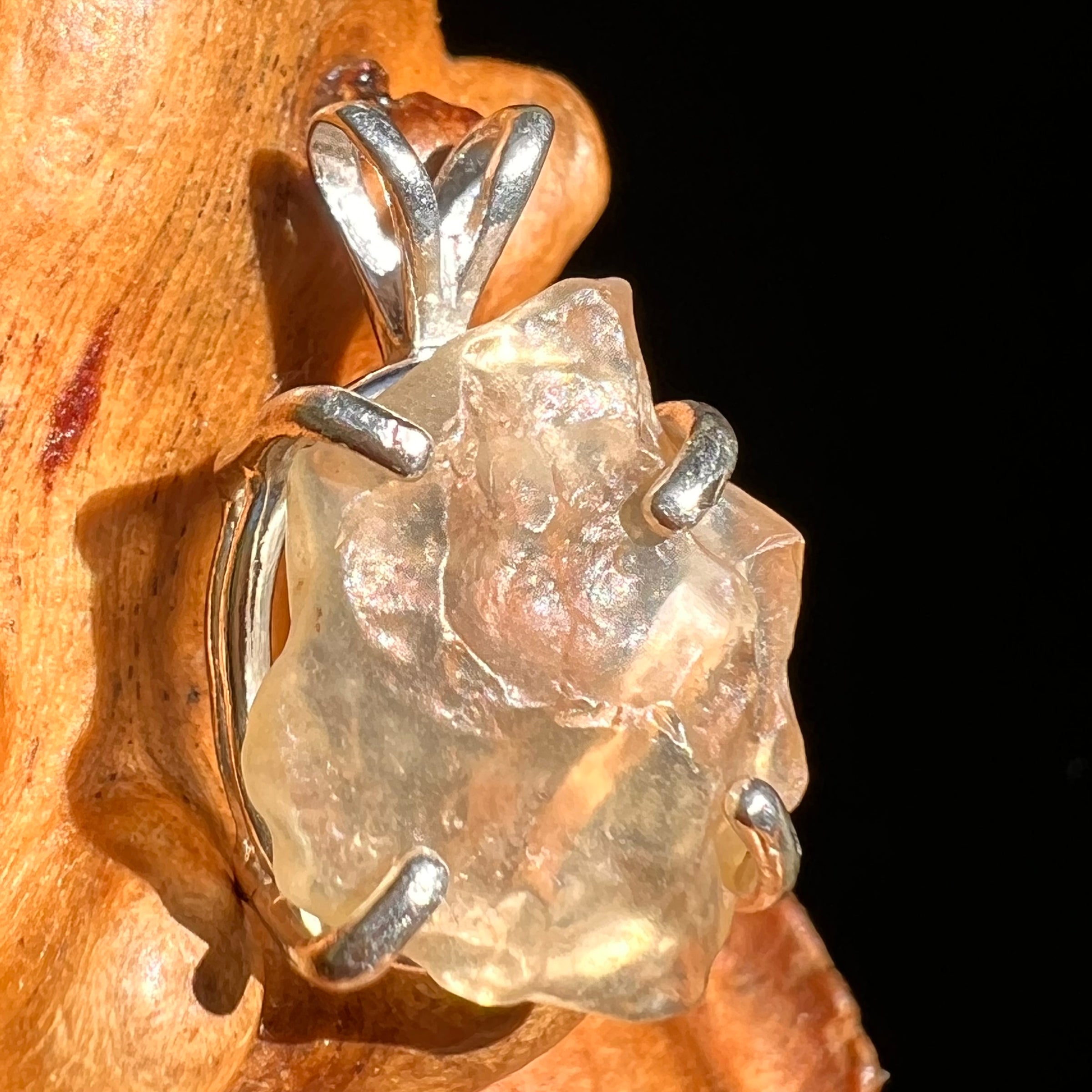 Libyan Desert Glass Pendant Sterling Silver #8327-Moldavite Life