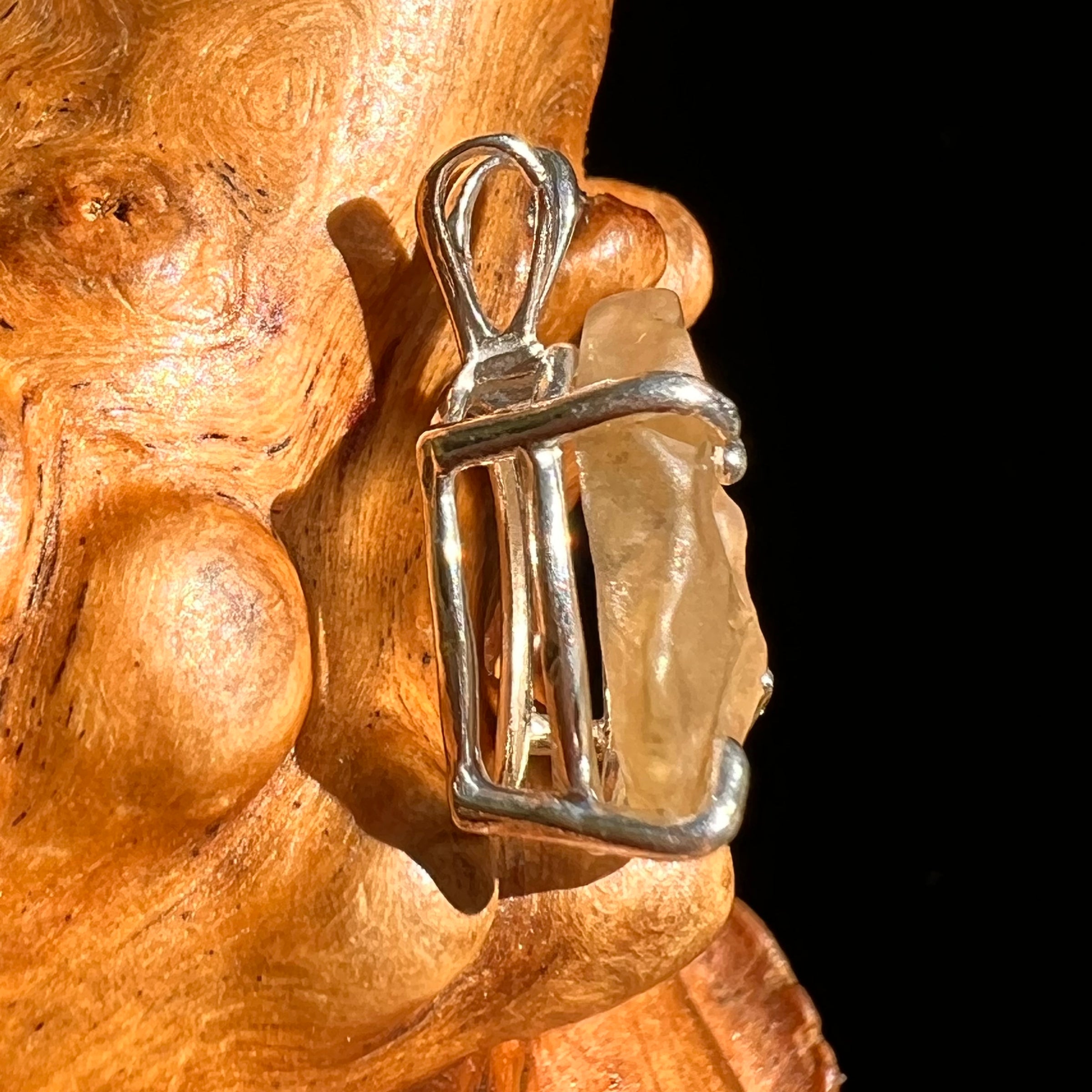 Libyan Desert Glass Pendant Sterling Silver #8327-Moldavite Life
