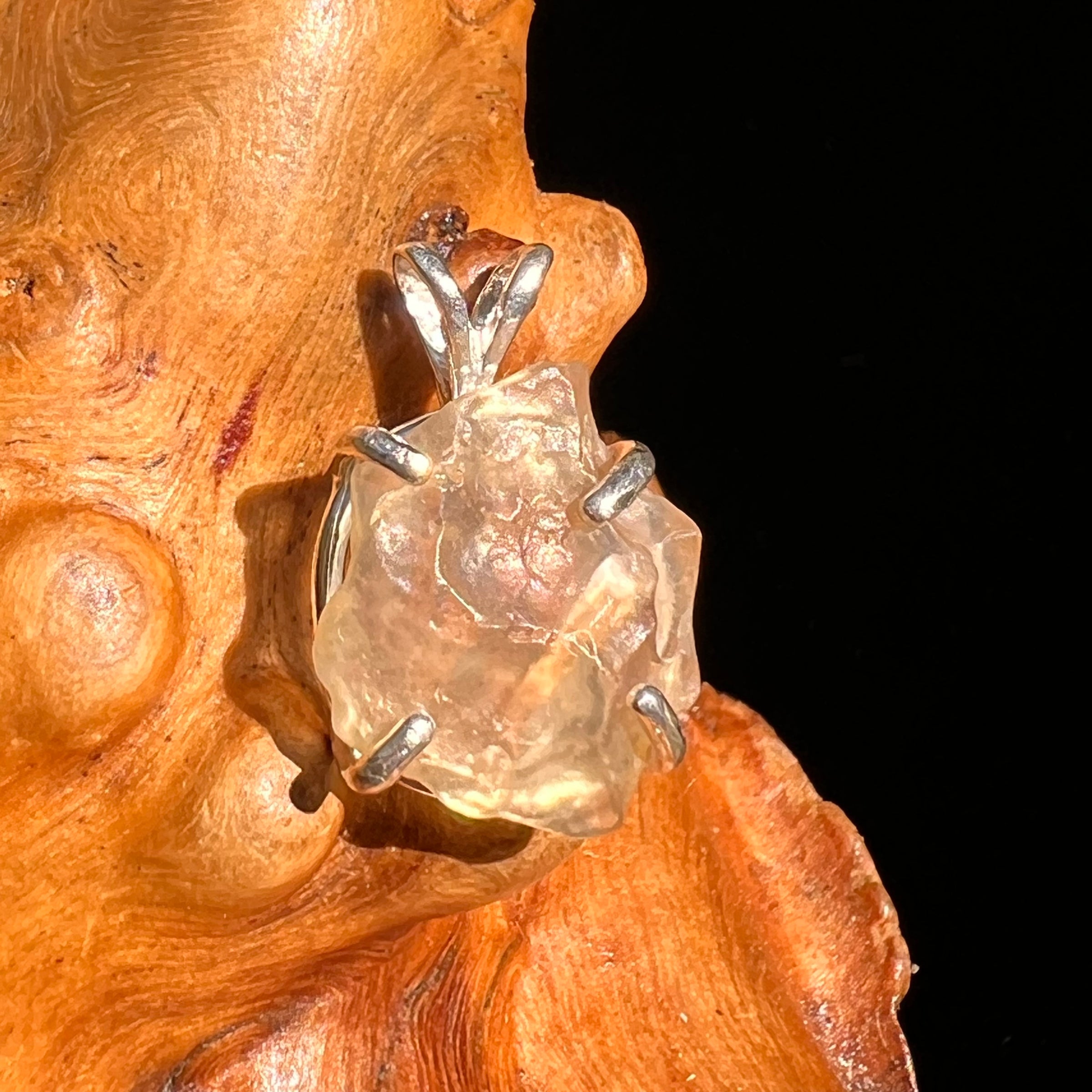 Libyan Desert Glass Pendant Sterling Silver #8327-Moldavite Life