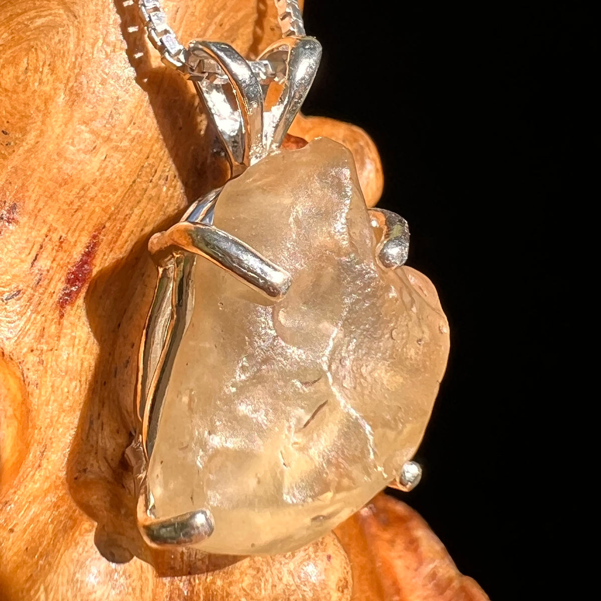 Libyan Desert Glass Pendant Sterling Silver #8328-Moldavite Life