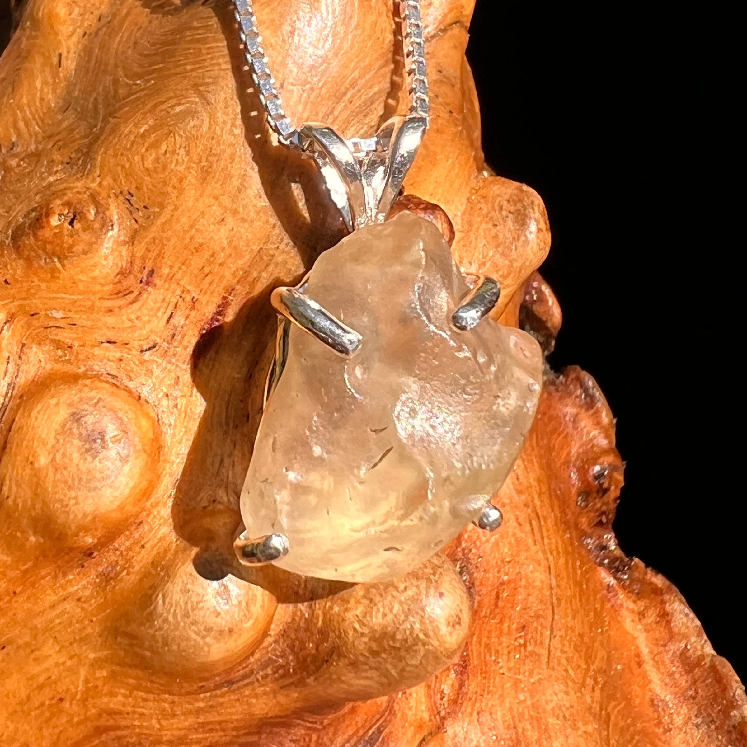 Libyan Desert Glass Pendant Sterling Silver #8328-Moldavite Life