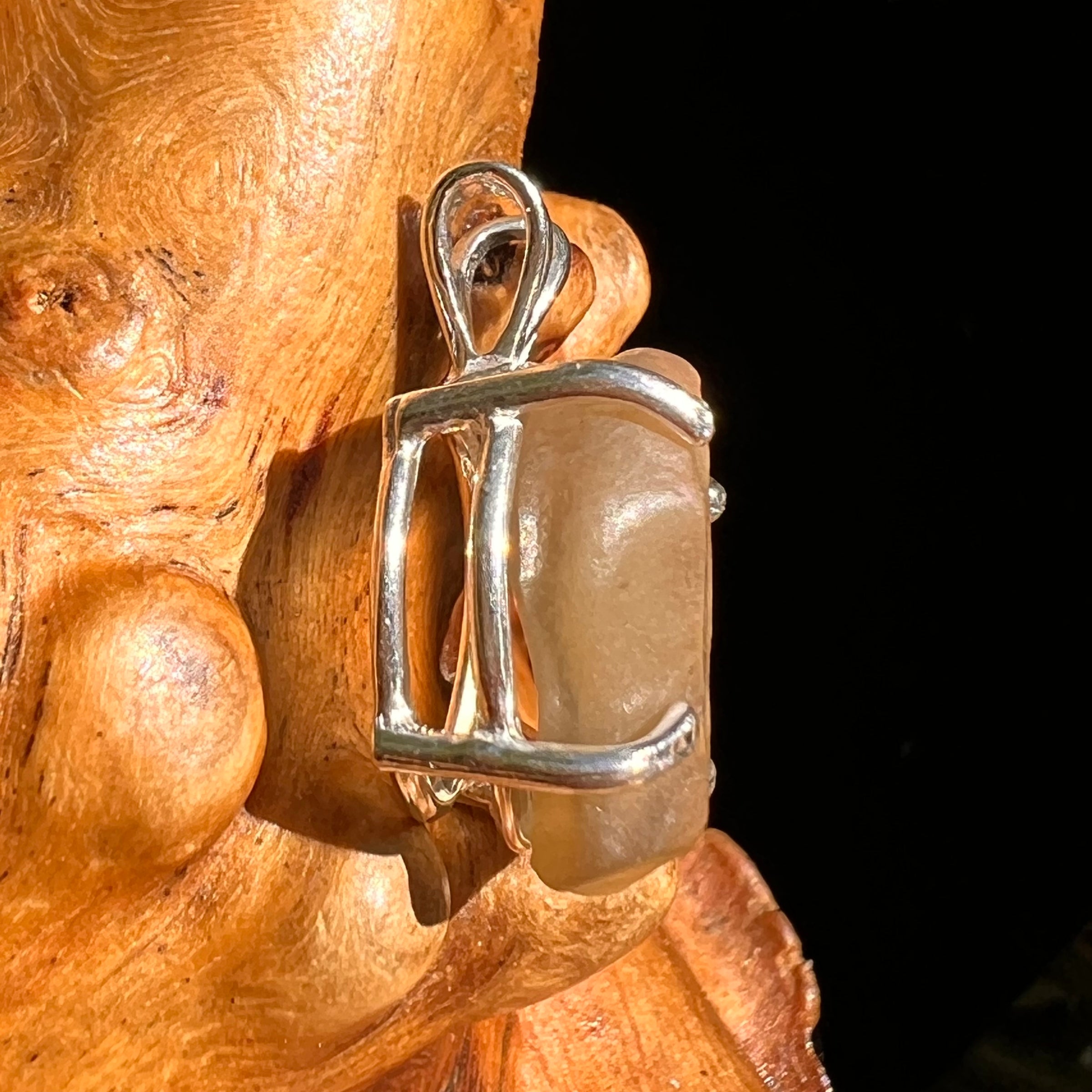Libyan Desert Glass Pendant Sterling Silver #8329-Moldavite Life