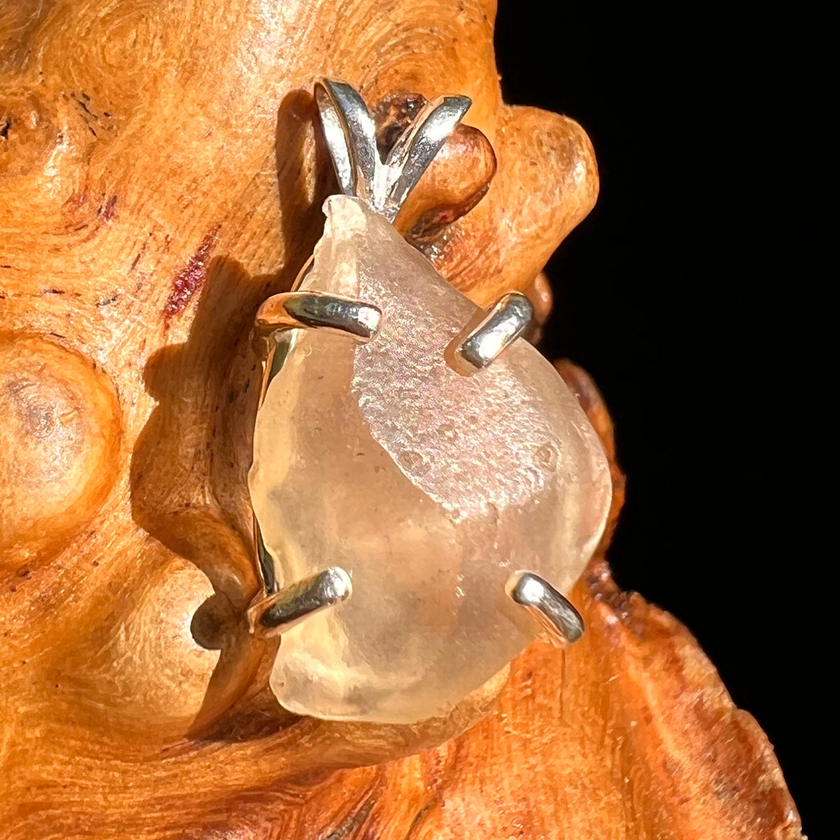 Libyan Desert Glass Pendant Sterling Silver #8331-Moldavite Life