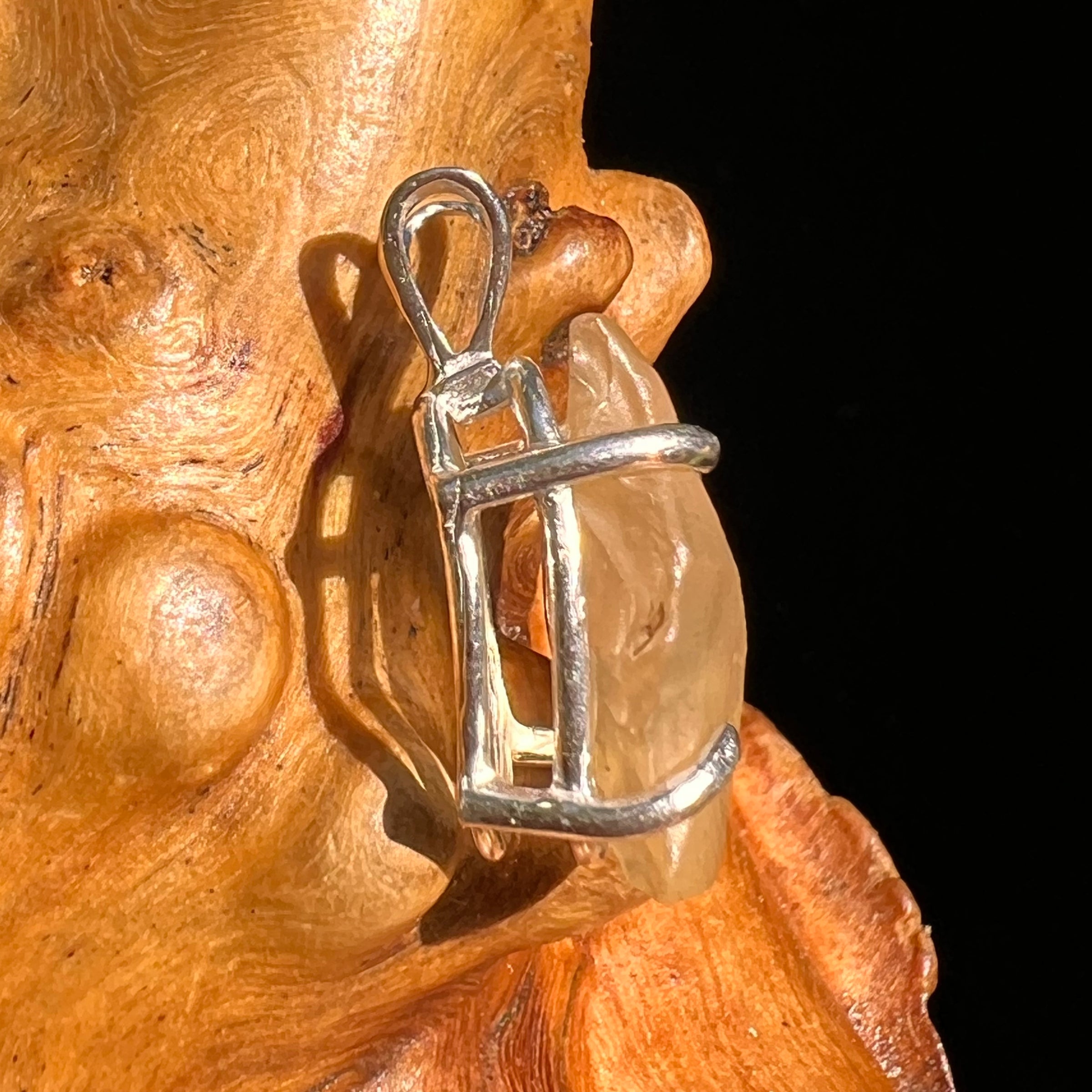 Libyan Desert Glass Pendant Sterling Silver #8331-Moldavite Life