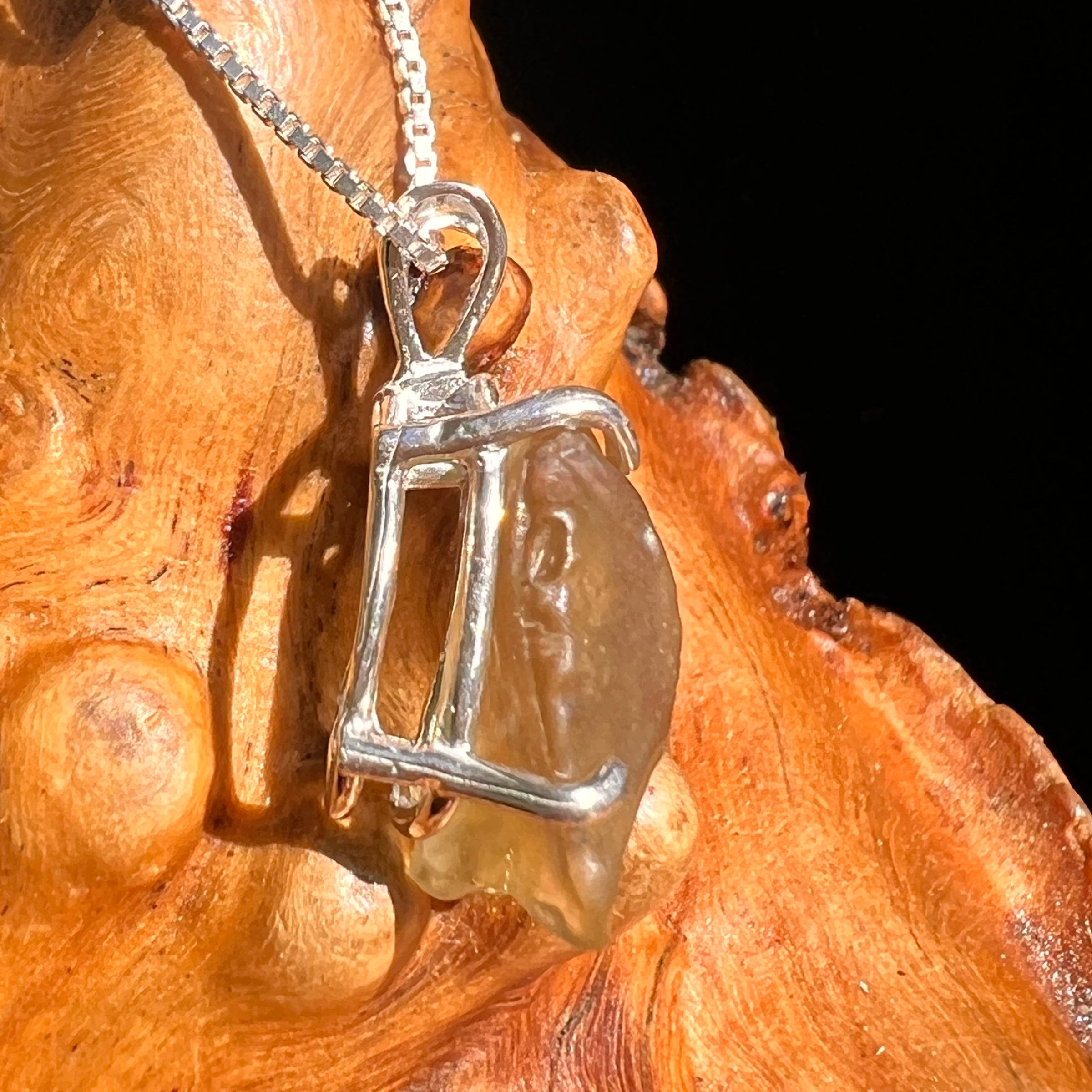 Libyan Desert Glass Pendant Sterling Silver #8332-Moldavite Life