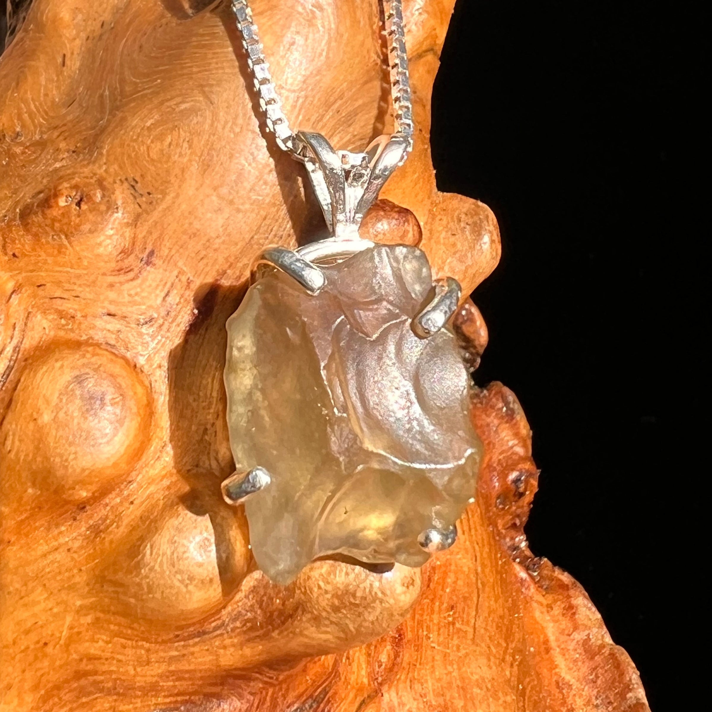 Libyan Desert Glass Pendant Sterling Silver #8332-Moldavite Life